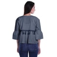 thumbnail image 2 of Moomaya T-Shirt à Manches Cloche pour Femmes Col Rond Imprimé Coton Crop Top Décontracté, 2 of 4