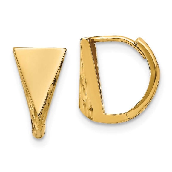 14k Gold Polished D/C Huggie Earrings