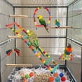 thumbnail image 4 of Pet Bird Toys 13 Set Wooden Bird Cage Toys with Swings, Bells, Ladders and Blocks for Small Medium Birds Rkxzt, 4 of 8