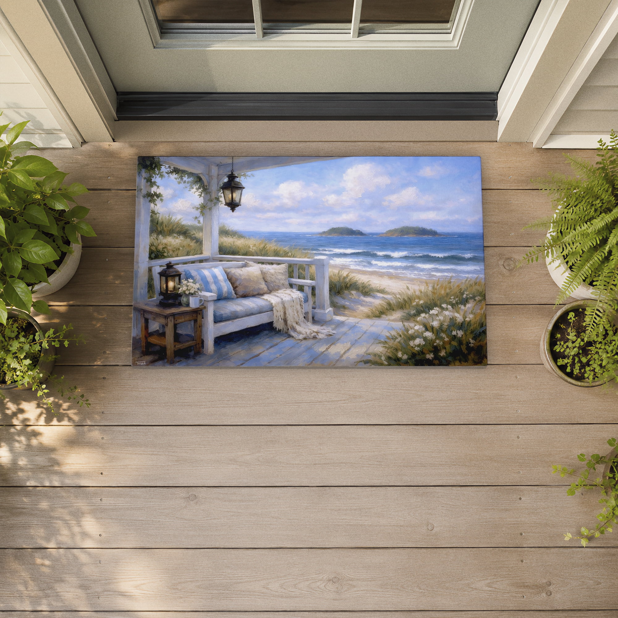 Stupell Industries Seaside Relaxation on Patio Printed Outdoor Door Floor Mat, design by Tabz Jones