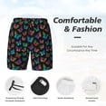 thumbnail image 5 of Lsque Mens Swim Trunks Multicolored Butterflies Pattern - Bathing Suit Compression Liner - Beach Swim Shorts Swimwear - (S-3XL) - Stretch Quick Dry -3X-Large, 5 of 9