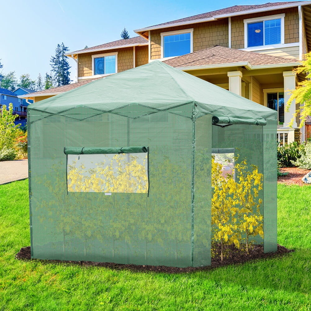 Private Jungle Outdoor Greenhouse with Observation Windows, 8*6ft Plastic Sprayed Iron Pipe PE Mesh Foldable Shed Green Private Jungle Outdoor Greenhouse with Observation Windows, 8*6ft Plastic Sprayed Iron Pipe PE Mesh Foldable Shed Green