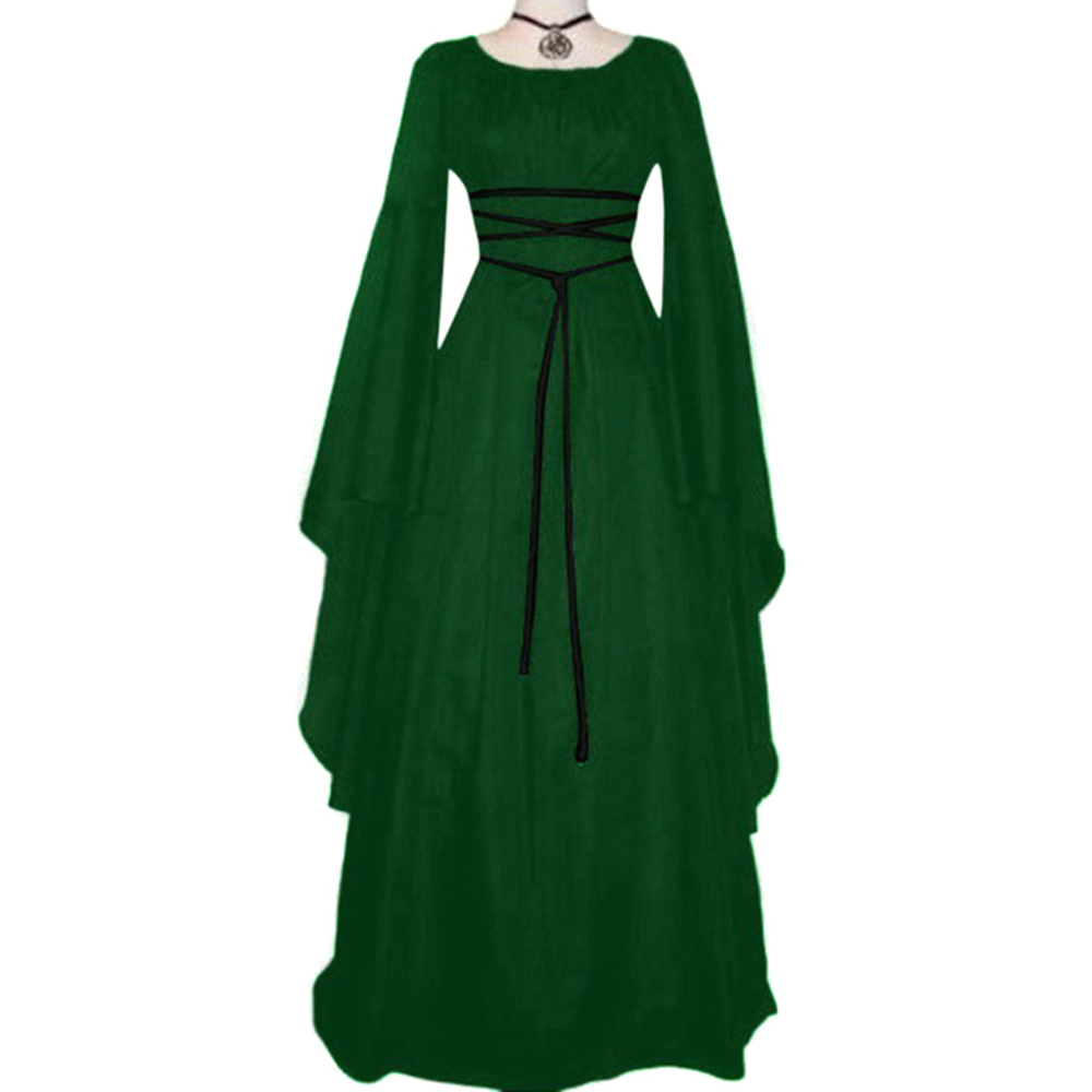 Renaissance Dresses For Women Medieval Costume Irish Long Over Dress For Cosplay Party Medieval