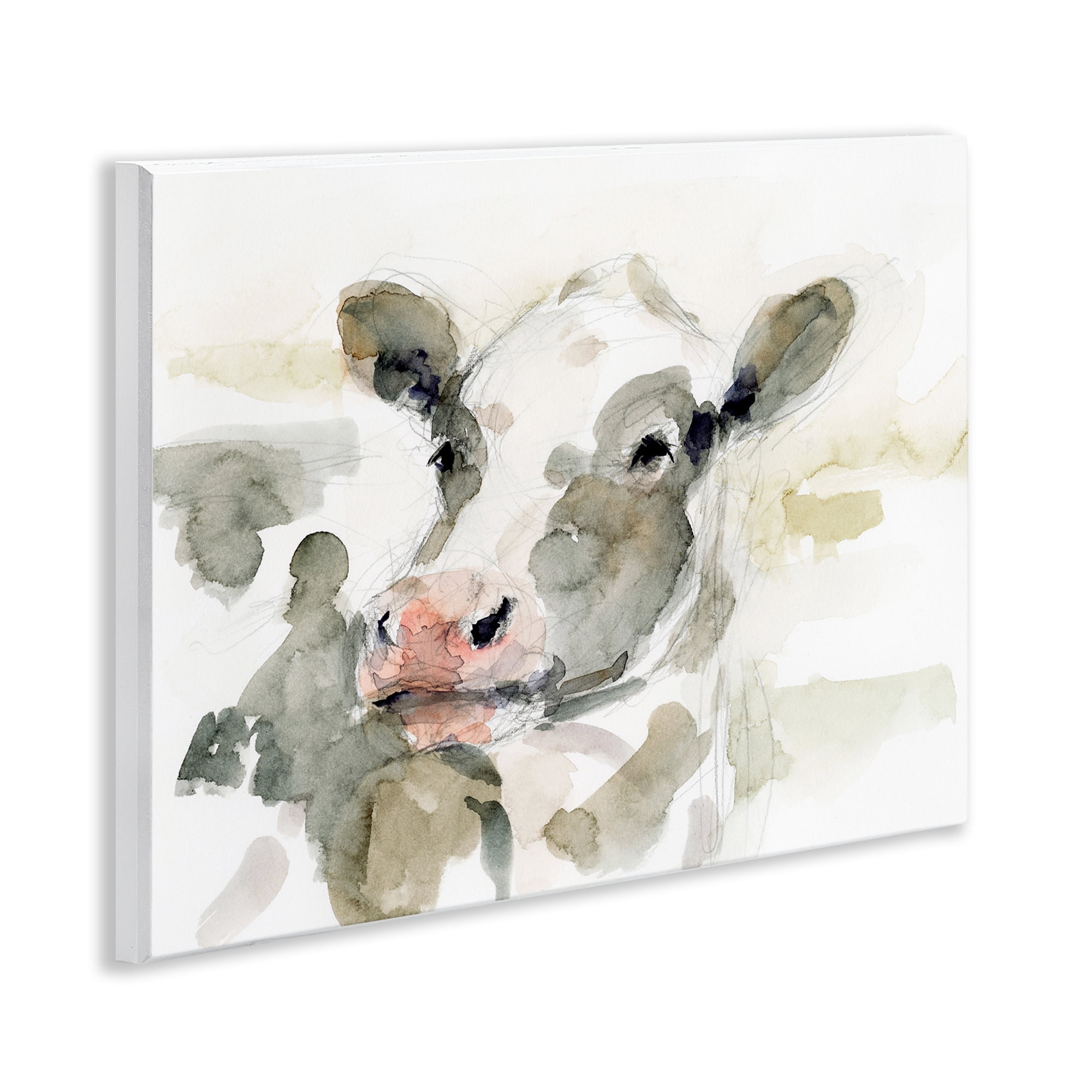 Stupell Industries Soft Painterly Cow Animals & Insects Painting Unframed Art Print Wall Art, 14 x 11