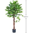 thumbnail image 3 of Maydear Artificial Mini Banyan in Pot Faux Houseplant, for Indoor Outdoor House Home Office Garden Modern Decoration Housewarming Gift, 51”, 2 Pack, 3 of 3