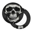 thumbnail image 2 of Picia Black White Hat Skull pattern Round Stool Covers Comfy Seat Covers Stretch Removable WashableChair Slipcover Round Bar Chair Cushion Cover-12 inch, 2 of 7