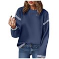thumbnail image 1 of Kogui Chandails pour Femmes Automne Chandails pour Femmes Col Rond Tricot Torsadé Chandail Manches Longues Hauts Automne pour Femmes 2025 (Bleu, m), 1 of 4