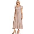 thumbnail image 4 of Women's Boho Peasant Dress Off Shoulder Short Sleeve Ruffle Maxi Dresses, 4 of 5