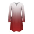 thumbnail image 3 of gakvbuo Fall Dresses For Women 2023 Long Sleeve Plus Size Dress Boho Dress Floral Printed Slim-Fit Corset Dress Round Neck Hollow Out Loose Beach Short Mini Sundress, 3 of 4