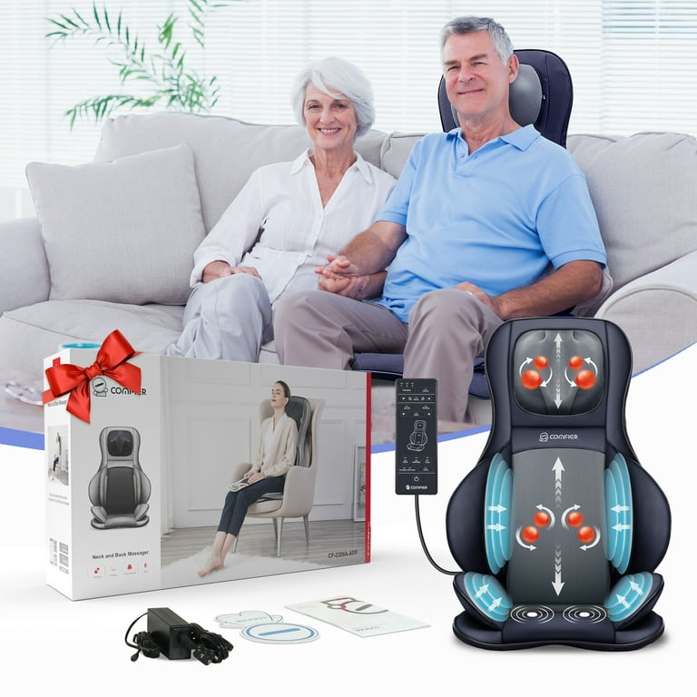 Back Massager Chair with Deep Tissue Kneading, Seat Vibration, and