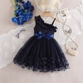thumbnail image 6 of Huowey Kids Girls Party Dress Sleeveless Solid Color Off Shoulder Ruffles Spaghetti Strap Ribbed Patchwork Mesh Pleated 3D Butterflies High Waist Dresses Flowy Birthday Wedding Gowns,Blue,3-4 Years, 6 of 6