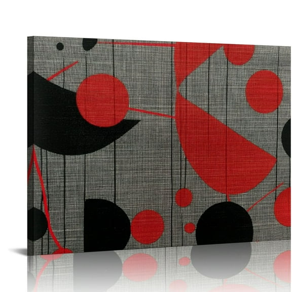 black design red circles Canvas Canvas Print Living Room Bedroom Home Office Wall Decor Art Modern Canvas Prints