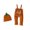 Orange, variant on FASHOFT Baby Boy Halloween Outfit Suspender Pants Hat Set Romper Bodysuit Jumpsuit Outfit For Holiday Cosplay Party Casual Crawl Wear Halloween Orange 0-3 Months