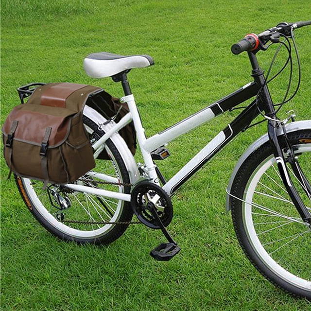 Maoww Saddle Canvas Large Capacity Rear Rack Luggage Carrier Bag Outdoor Sports Road Cycling Back Seat Organizer Pouch Green