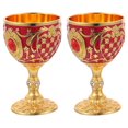 thumbnail image 1 of 2 piezas de copas de licor de estilo europeo, copas de vino retro, copas para beber licor, copas de vino en relieve, 1 of 6