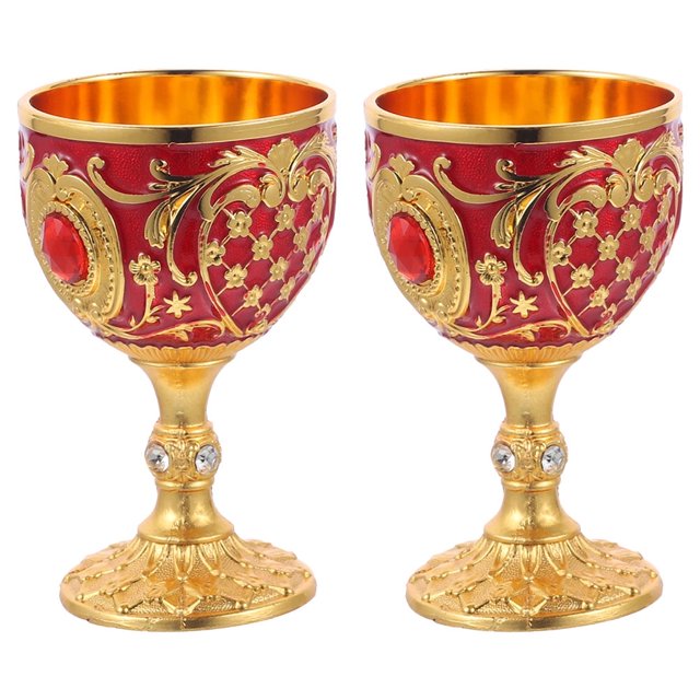 2 piezas de copas de licor de estilo europeo, copas de vino retro, copas para beber licor, copas de vino en relieve