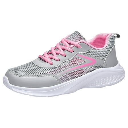 

Shoes for Women Women Sneakers Pattern Mesh Breathable Comfortable Lightweight Non Slip Lace Up Casual Shoes Running Shoes for Women Womens Walking Shoes(Color:Pink Size:US 8.5)