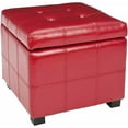 thumbnail image 2 of SAFAVIEH Maiden Rustic Flip Top Square Tufted Ottoman, Red, 2 of 2