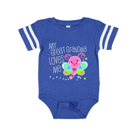 

Inktastic My Great Grandma Loves Me- Cute Dragonfly Gift Baby Boy or Baby Girl Bodysuit