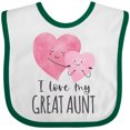 thumbnail image 3 of Inktastic I Love My Great Aunt Two Hugging Hearts Boys or Girls Baby Bib, 3 of 4
