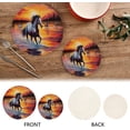 thumbnail image 4 of FREEAMG 2Pcs Painting Horses Pot Holders, Round Cotton Thread Weave Trivets Pot Holders Set for Pot, Bowl, Hot Dishes, Plates, Coasters, 4 of 7