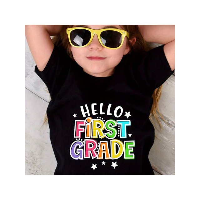 Camiseta gráfica de manga corta para niña, top informal y cómodo, camiseta de verano con cuello redondo y manga corta, el mejor regalo para niño y niña.
