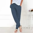 thumbnail image 2 of Women's Casual Trousers with Elastic Waist and Pockets Comfortable Everyday Pants for Versatile Wear, 2 of 9