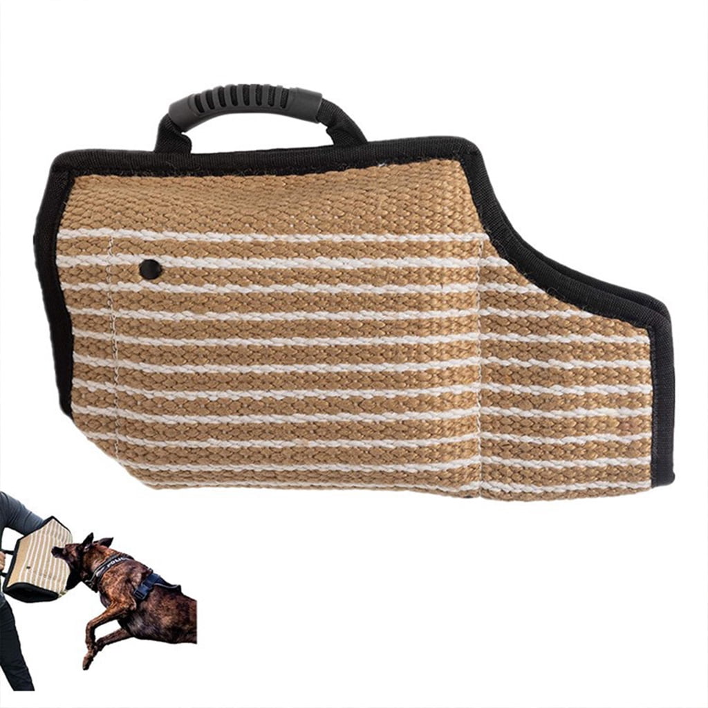 ZPAQI Strong Jute Dog Bite Sleeve Tug Work Puppy Training Playing Chewing Toy Hand Glove for Training Schutzhund K9 Rottweiler