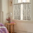 thumbnail image 2 of Floral Linen Tier Curtains 36 Inch Farmhouse Botanic Cafe Drapes for Small Windows Rustic Half Window Curtains for Kitchen Living Room Bathroom Laundry 2 Panels Black on Beige, 2 of 8