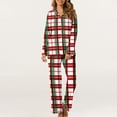 thumbnail image 4 of Hueook Womens Christmas Pajamas Women's Christmas Printed Pajama Set for Daily Home Wear with Pocket Multicolor L, 4 of 8