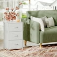 thumbnail image 5 of Eunos White Nightstand with Removable Fabric Storage, 3 Drawer Small Dresser for Bedroom Hallway, 5 of 8
