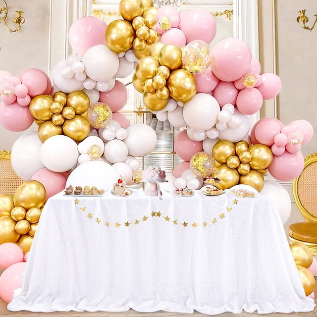 Mantel QueenDream, 229 x 335 cm, rectangular con lentejuelas, color blanco