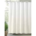 thumbnail image 2 of Cream Geometric Small Stall Shower Curtain, Waterproof Shower Curtains for Bathroom, Modern White Stripe Abstract Distortion Art Washable Fabric Cloth Bath Curtain for Bathtub with Hooks 36x78 Inches, 2 of 6