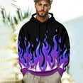 thumbnail image 2 of Men's 3D Printed Hooded Sweatshirt - Eye-Catching Flame Design | Long Sleeve Pullover with Kangaroo Pocket & Drawstrings, 2 of 9