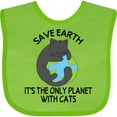 thumbnail image 3 of Inktastic Save Earth It's the Only Planet with Cats with Black Cat Boys or Girls Baby Bib, 3 of 4