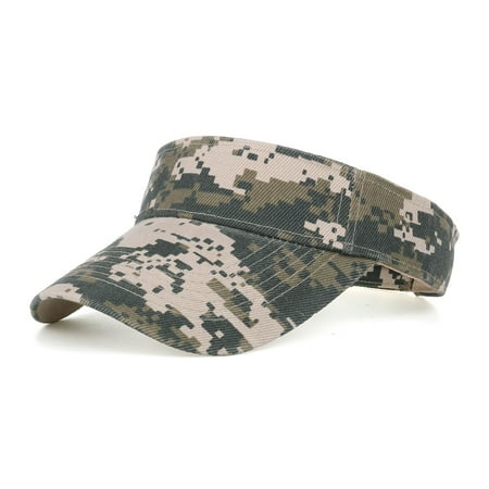 Xunmmm Sun Visor Hat For Men Camouflage Adjustable Hoop & Loop Fasteners Baseball Cap Topless Breathable Cooling Trucker Hat For Sports Outdoor