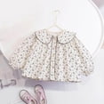 thumbnail image 2 of Toddler Baby Girl Floral Dress Long Sleeve Lace Lapel Casual Outfit Dresses 18M-6T, 2 of 6