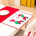 thumbnail image 3 of Mantel Individual cuadrado con estampado de Papá Noel para Navidad, cuchillo, tenedor, mantel para fiesta de Navidad, mesa de comedor, vajilla para el hogar, 45x33 cm, 3 of 4