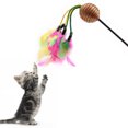thumbnail image 2 of 3 Pcs Jouet Plume pour Chat Balle Plume Colorée Jouet Teaser pour Chat Jouet Interactif pour Chat, 2 of 7