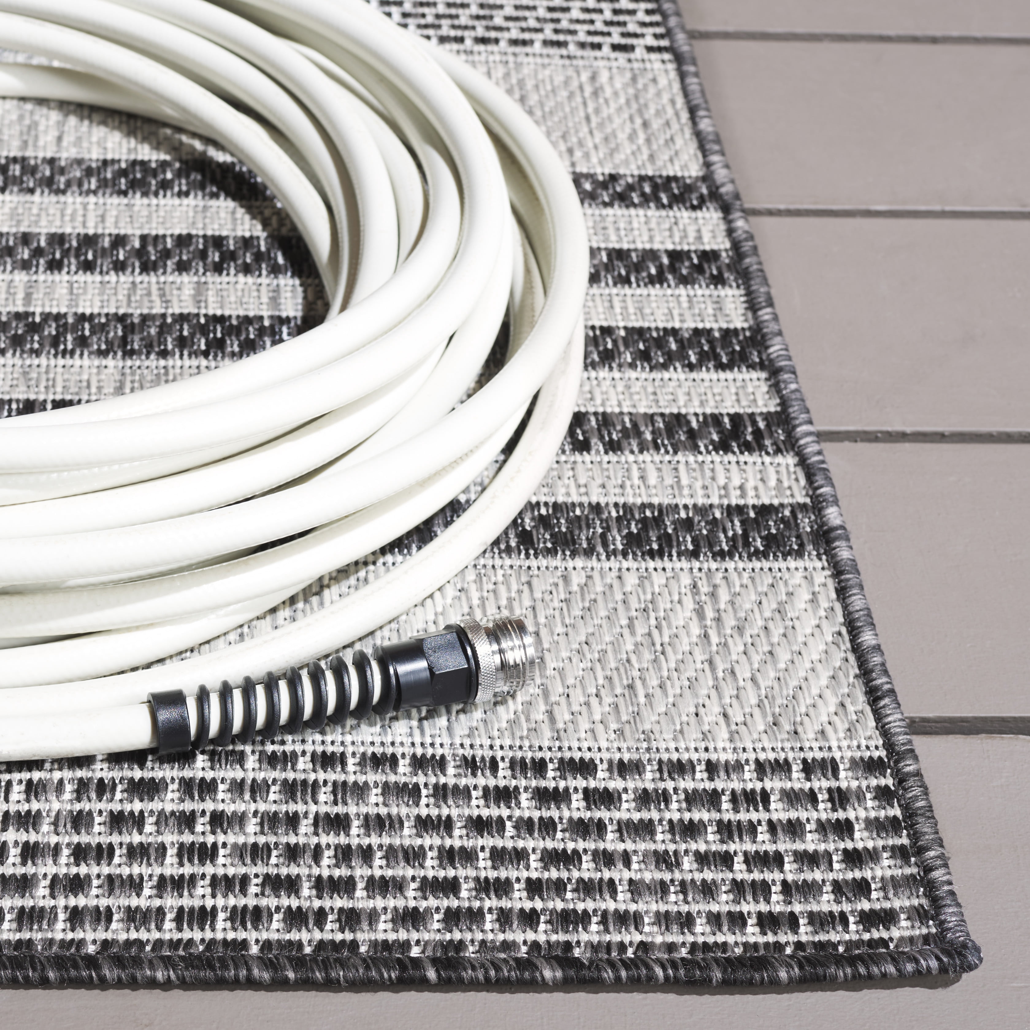 Safavieh Beach House Jenelle Striped Indoor/Outdoor Area Rug, Gray/Charcoal, 6'7" x 6'7" Square