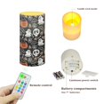 thumbnail image 7 of COEQINE Cartoon Ghost Skull Pumpkin Bat LED Flameless Candles Battery Operated Candles with Remote Control Timer Violet Blue Flickering Wick Pillar Tealight for Halloween Decor, 7 of 7