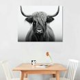 thumbnail image 2 of COMIO  Sylvie Highland Cow Framed Canvas Wall Art Rustic Wall Decor for Living Room, Bedroom, Kitchen Or Nursery, 2 of 4