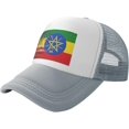 thumbnail image 1 of Retro American Ethiopian Flag Mesh Back Trucker Cap Baseball Cap, 1 of 8