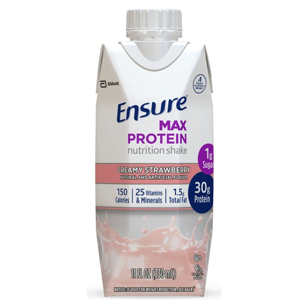 Ensure Max Protein Nutrition Shake Creamy Strawberry 11 Fl Oz 4 Count Walmart Com