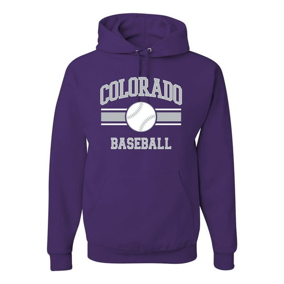 Wild Bobby City of Colorado Baseball Fantasy Fan Sports Unisex Hoodie Sweatshirt, Purple, X-Large
