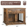 thumbnail image 2 of Waleaf 44" Large Dog Crate Kennel Furniture with 2 Storage Drawers for inside, Wooden Pet Cage for Medium Large Dogs, 2 of 7