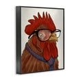 thumbnail image 3 of Stupell Industries Trendy Rooster with Tie Animals Painting Black Framed Art Print Wall Art, 16 x 20, 3 of 8