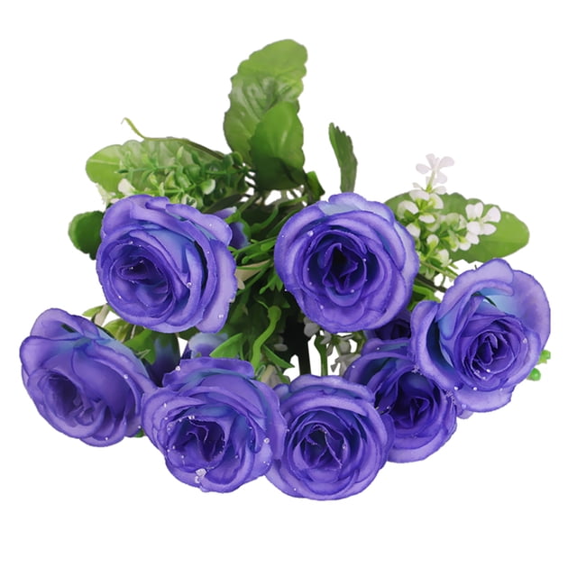 Ramo de Flores de Rosas Artificiales Decoración de Rosas Azul