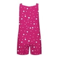 thumbnail image 4 of Abcomgle Jumpsuit Shorts for Girls Sleeveless Adjustable Strap Short Jumpsuits Kids Polka Dot Linen Summer Clothes for Girls Summer Clothes with Pockets 13-14 Years,Hot Pink, 4 of 5