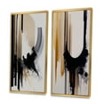thumbnail image 3 of Designart "Expression in Black, White, and Gold IV" Abstract Framed Wall Art Set Of 2 - Black Geometric Framed Canvas Set For Living Room Decor, 3 of 7